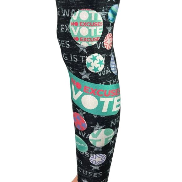 Terez Presidential Election Vote Multicolor Mid Rise Pull On Legging Pants Sz S - Picture 4 of 6